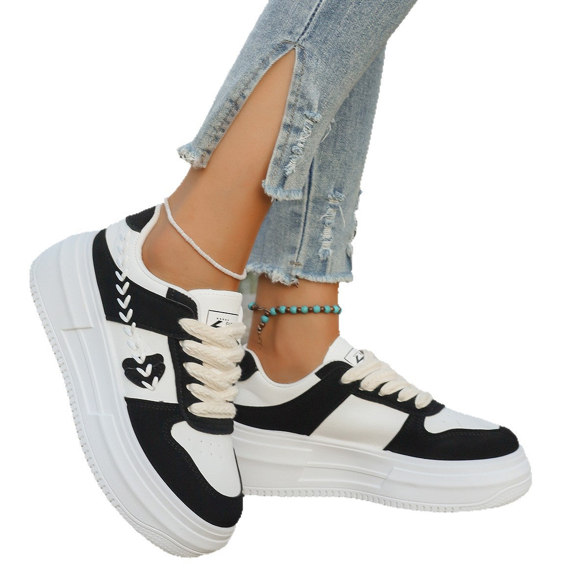 Damen Trendige Plateau-Sneaker mit modischen Akzenten R&B