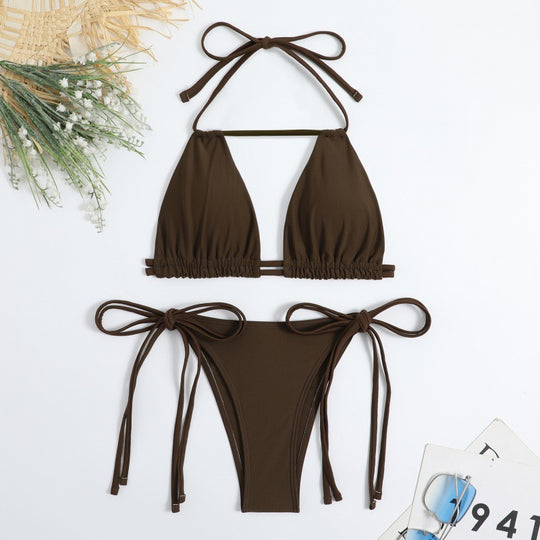 Damen Triangel-Bikini mit flexiblen Bindebändern und modischem Schnitt R&B