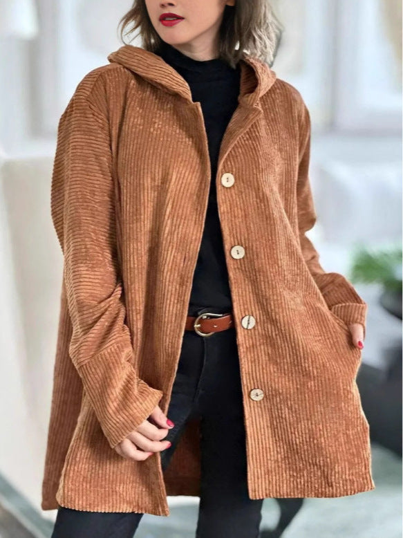 Damen Strickjacke mit Kapuze und gemütlicher Schnittführung R&B