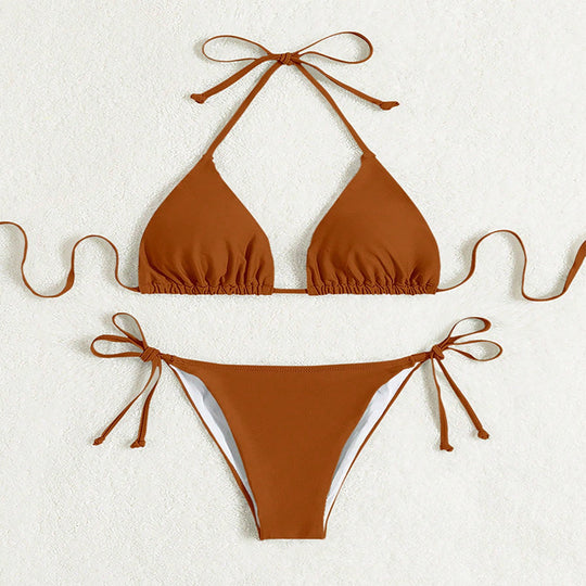 Damen Triangel-Bikini mit verstellbaren Trägern und raffiniertem Schnitt R&B