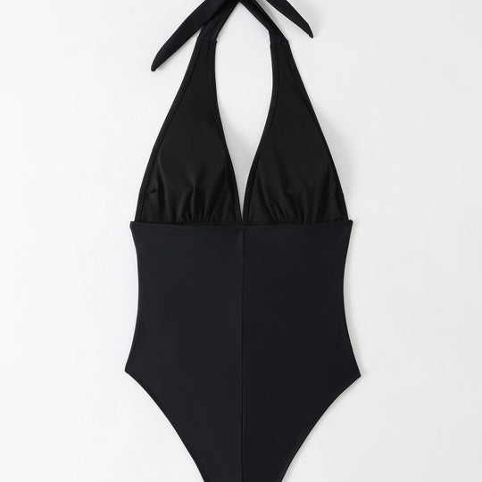 Damen Einteiliger Badeanzug mit modischem Bindeträger-Design R&B