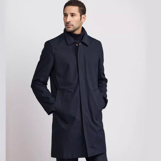 Herren eleganter Übergangsmantel mit praktischen Taschen und modernem Kragen R&B