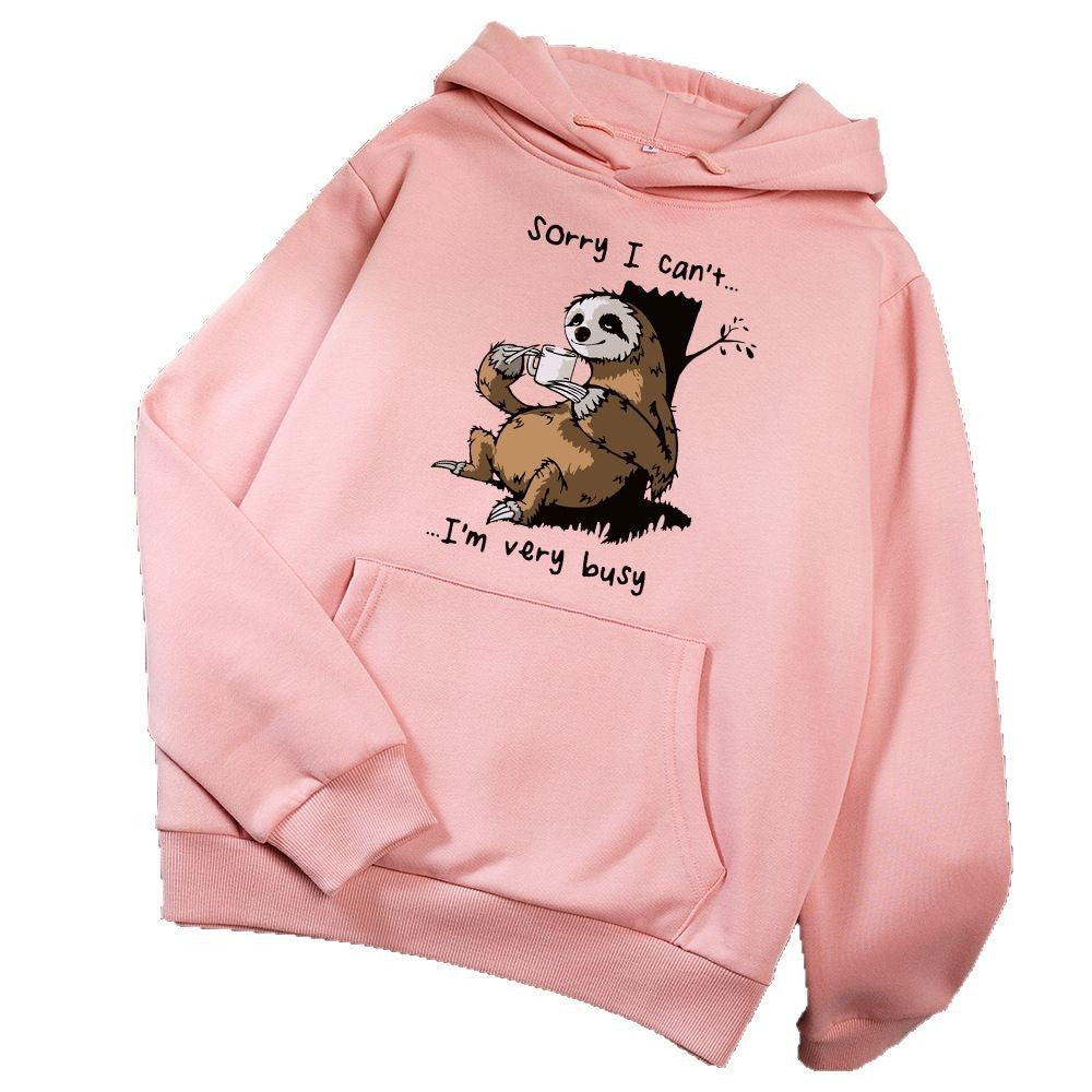Damen Kapuzensweater mit niedlichem Tiermotiv und verspieltem Spruch
