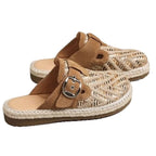 Damen Legere Slip-On Pantoletten mit modischem Riemchen-Design R&B