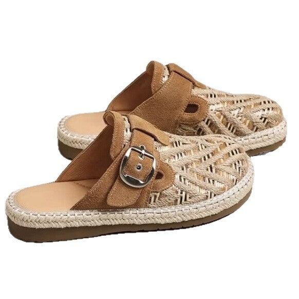 Damen Legere Slip-On Pantoletten mit modischem Riemchen-Design R&B