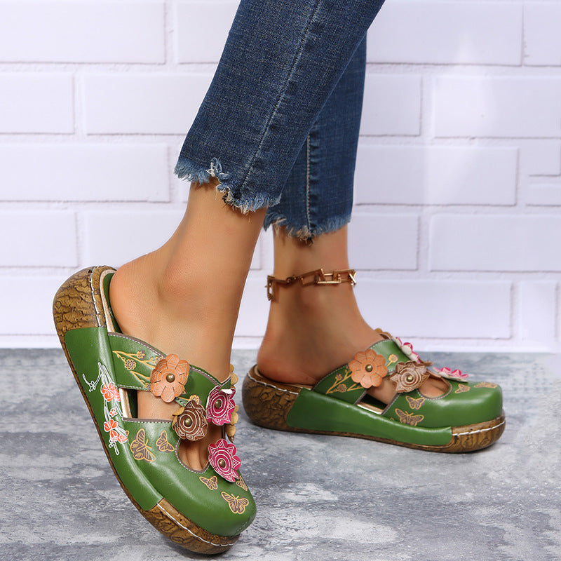 Damen Clogs mit floralem Dekor und Komfortsohle R&B