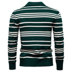 Herren Polo-Pullover mit modischem Streifenmuster und leichter Struktur