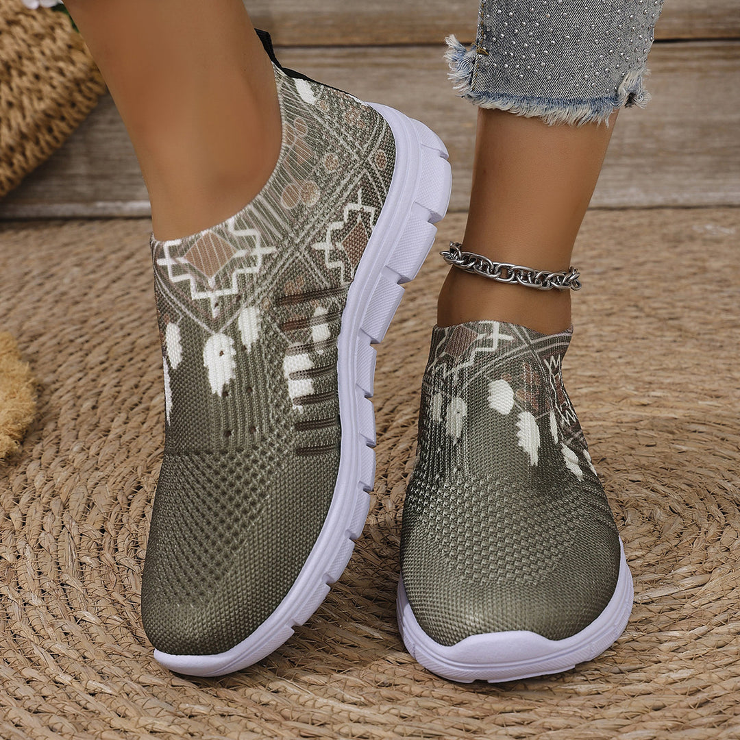 Damen moderne Slip-On Sneakers mit atmungsaktivem Stretch-Obermaterial R&B