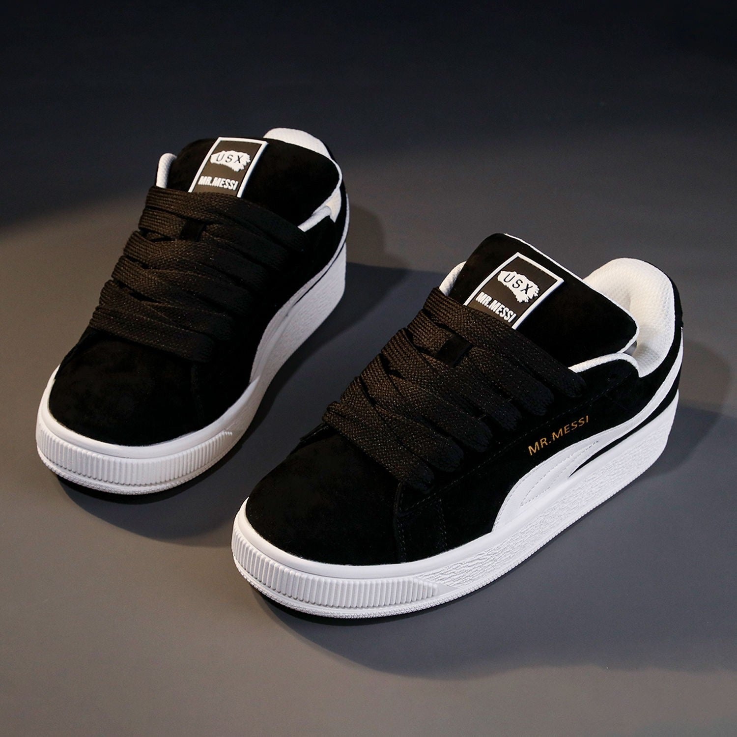 Damen modische Sneakers mit elastischen Schnürsenkeln und weichem Obermaterial