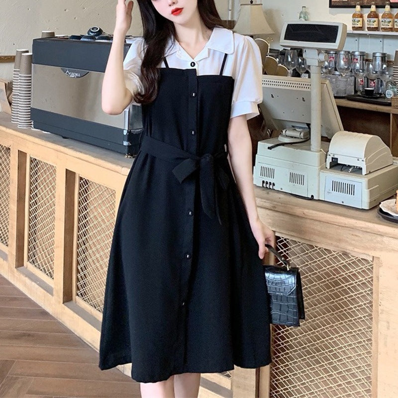 Damen Hemdblusenkleid mit tailliertem Schnitt und Knopf-Details