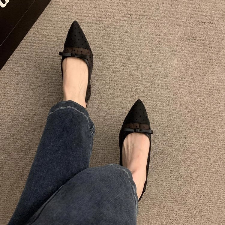 Damen Slingback Pumps aus transparentem Material mit dezentem Punktedesign R&B
