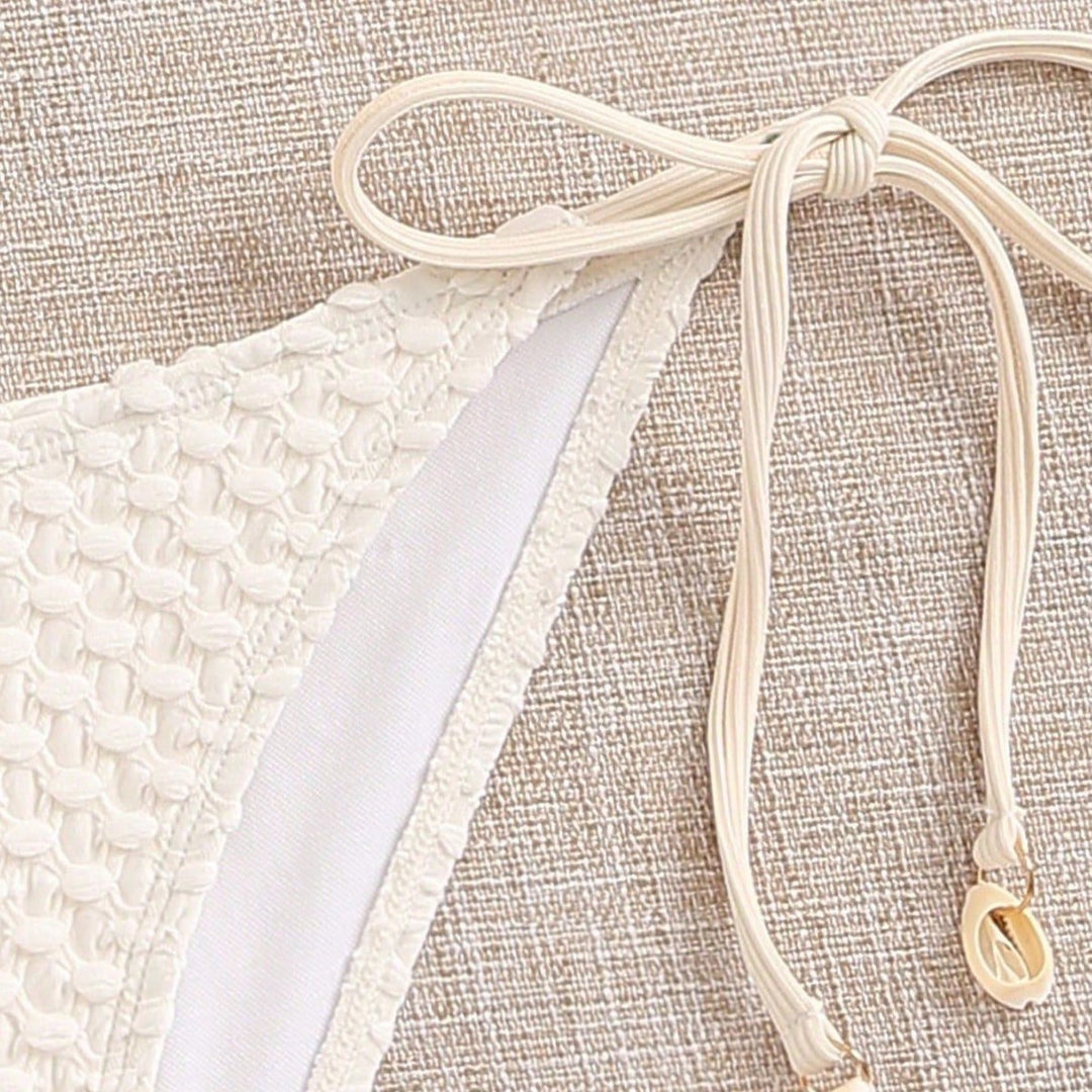 Damen Bandeau-Bikini mit elastischen Bindebändern R&B