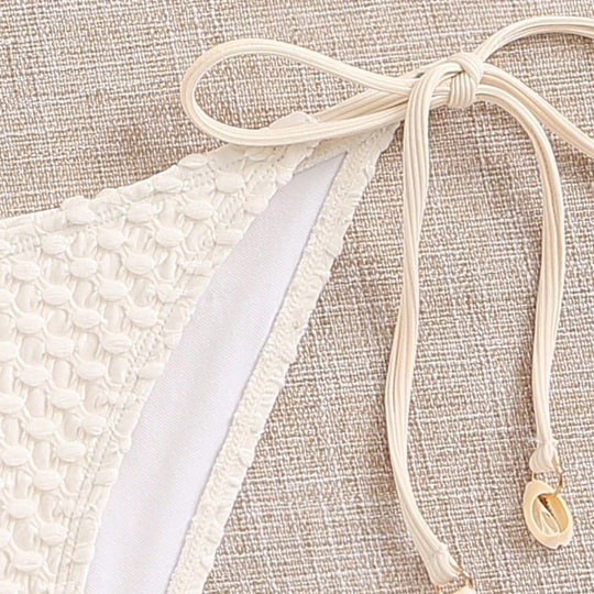 Damen Bandeau-Bikini mit elastischen Bindebändern R&B