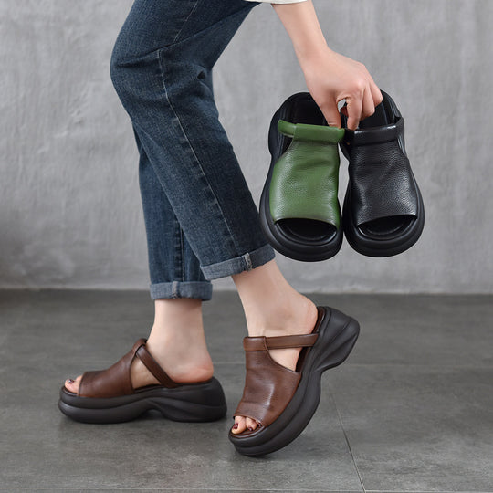 Damen Plattform-Sandalen mit eleganter Vorderseite und gepolsterter Sohle R&B