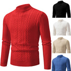 Herren Grobstrickpullover mit steigendem Kragen und Zopfmuster R&B