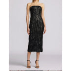 Damen Glamouröses Langarmkleid mit Paillettenverzierung R&B