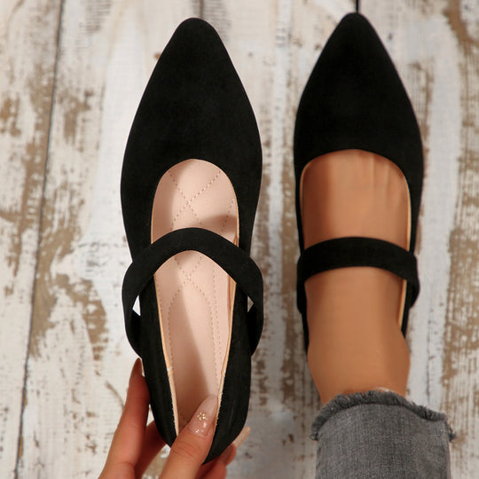 Damen Bequeme Ballerinas mit modischem Riemen R&B