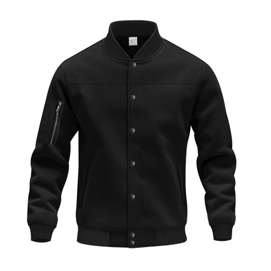 Herren modische Collegejacke mit praktischen Reißverschlusstaschen und elastischen Bündchen R&B