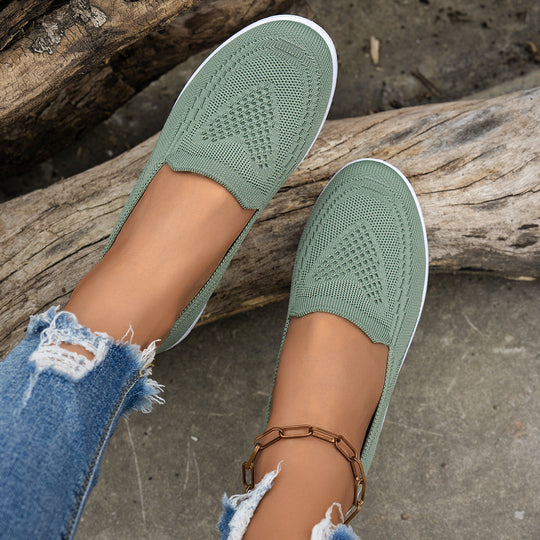 Damen Atmungsaktive Slip-On Freizeitschuhe mit komfortablem Absatz R&B