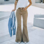 Damen Hoch geschnittene Bootcut Jeans R&B