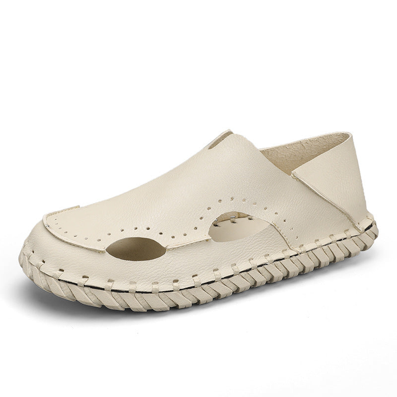 Damen Bequeme und atmungsaktive Leder-Slipper R&B