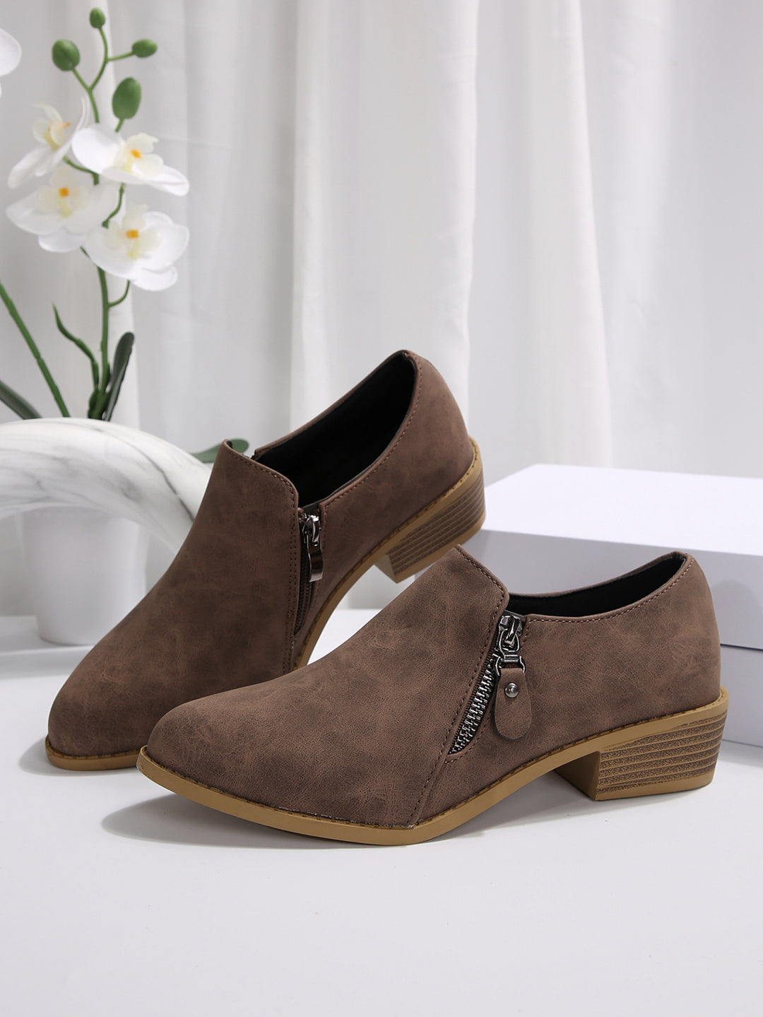 Damen modische Stiefeletten mit elegantem Reißverschlussdesign R&B