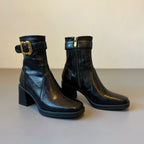 Damen Elegante Ankle Boots mit modischer Schnallen-Applikation R&B