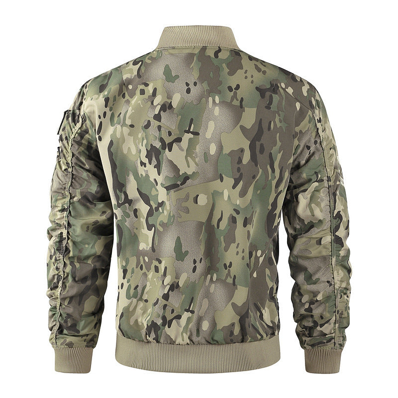 Herren bomberjacke mit hohem Kragen und multifunktionalen Taschen R&B