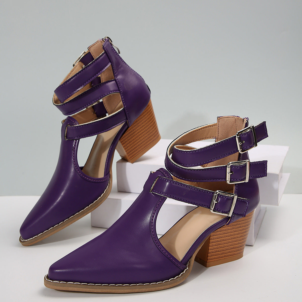Damen Elegante Pumps mit verstellbaren Riemen und schickem Design