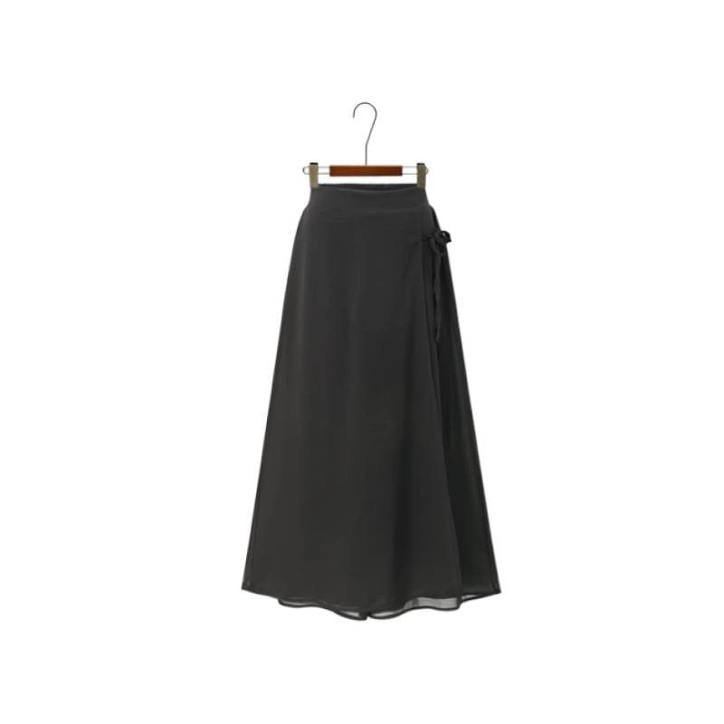 Damen Langer Wickelrock aus fließendem Chiffon R&B