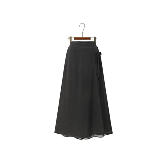 Damen Langer Wickelrock aus fließendem Chiffon R&B