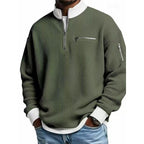 Herren Sweatshirt mit hohem Kragen und praktischem Reißverschluss