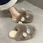 Damen Flauschige Hausschuhe mit tierischem Design EB