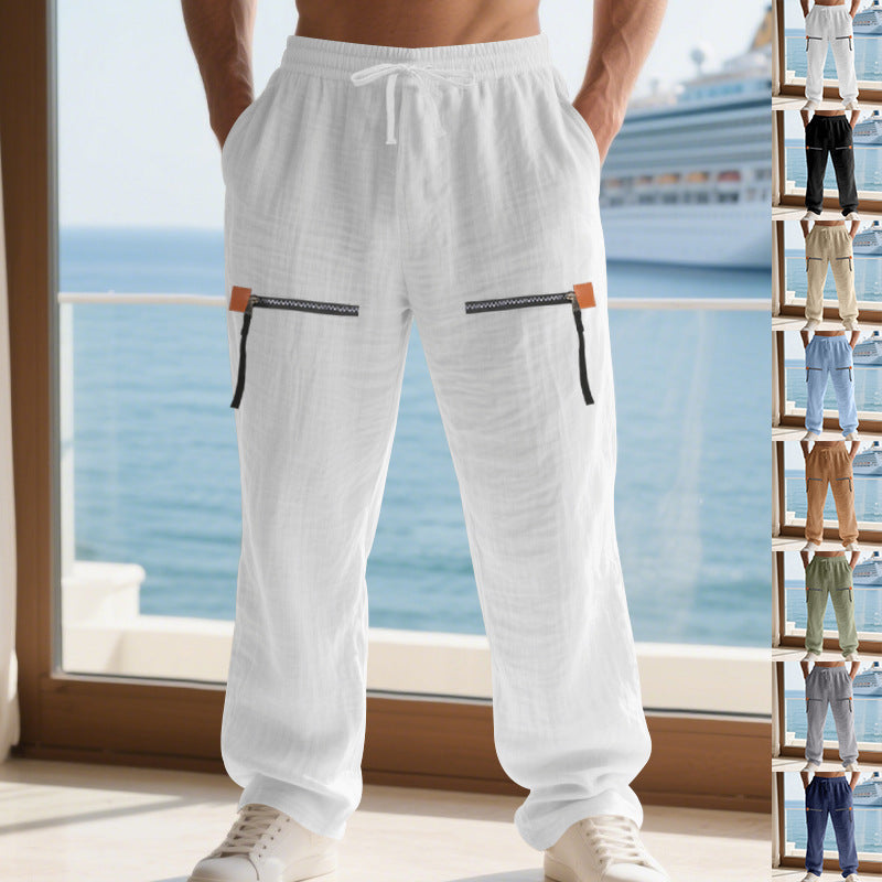 Herren Lässige Cargo-Hose mit praktischen Reißverschlusstaschen und elastischem Bund R&B