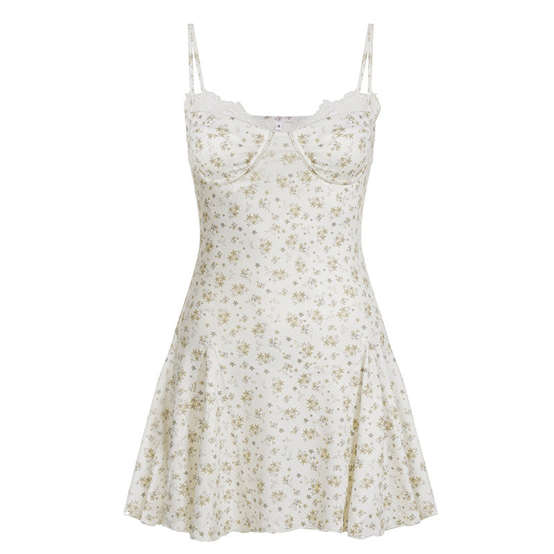 Damen Blumenkleid mit zarter Spitze R&B