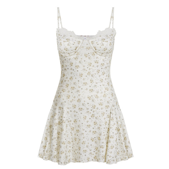 Damen Blumenkleid mit zarter Spitze R&B