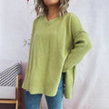 Damen lässiger V-Ausschnitt Pullover mit stylishen Rippdetails R&B