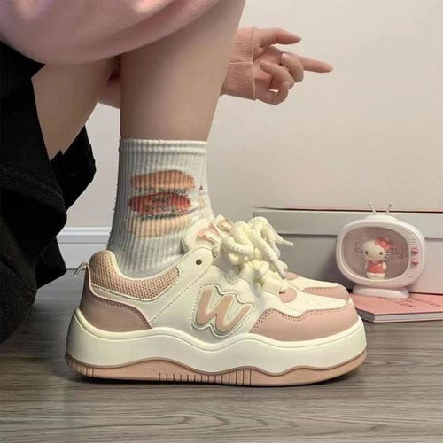 Damen Modische Sport Sneakers mit doppeltem Obermaterial und rutschfester Sohle R&B