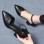 Damen elegante Halbschuhe mit modischer Schnallenverzierung und stabilen Blockabsatz R&B