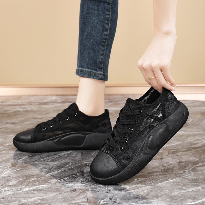Damen Atmungsaktive Freizeitsneaker mit floralem Design und flexibler Sohle R&B
