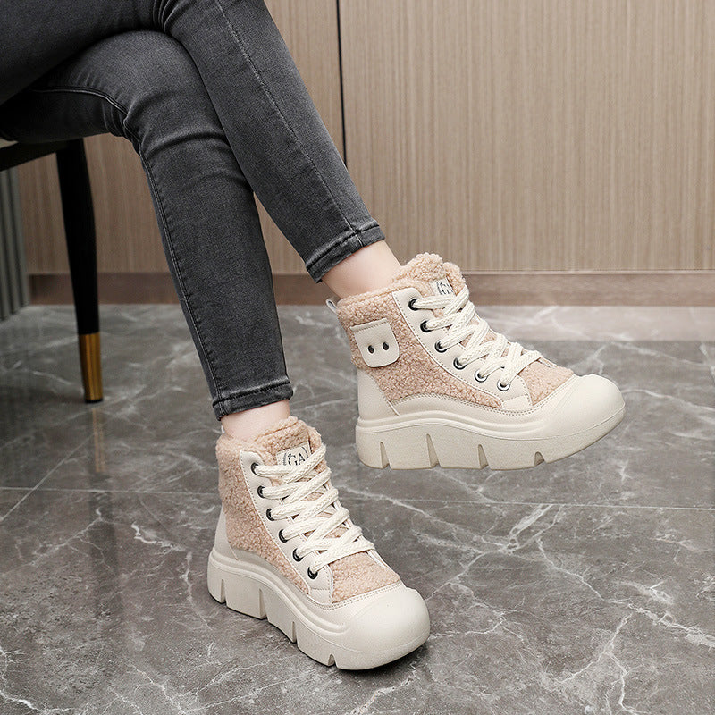 Damen modische High-Top Sneakers mit kuscheligem Innenfutter R&B