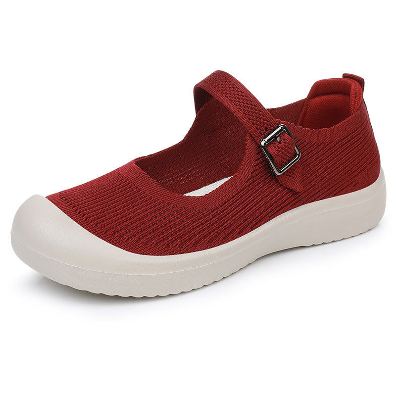 Damen Komfortable Ballerinas mit verstellbarem Riemen