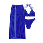 Damen Triangel-Bikini-Set mit eleganter Rock-Überwurf R&B