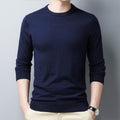 R&B | Langarm T-Shirt Slim Fit Wolle Seide Rundhalsausschnitt mit Rippbündchen