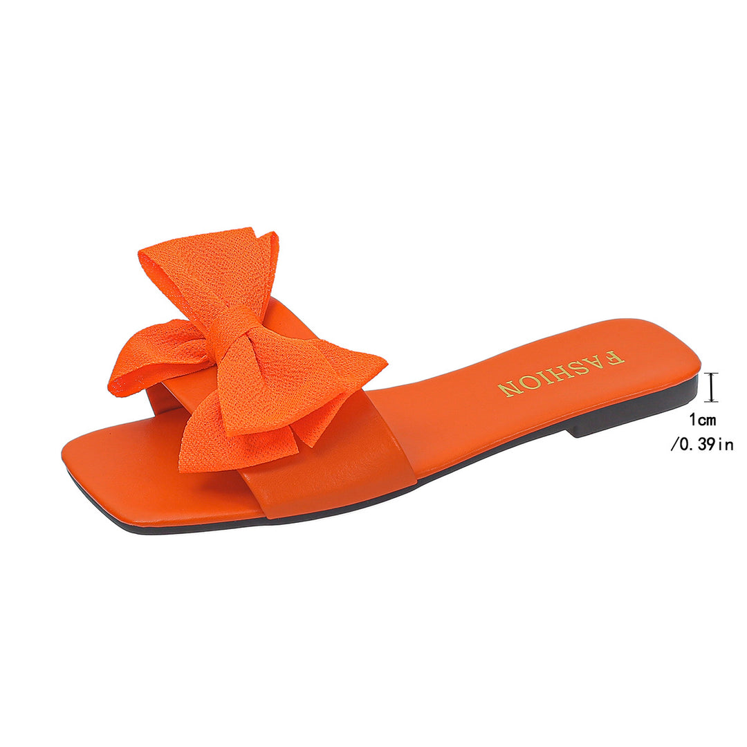 Damen Elegante Slipper mit großzügigem Schleifenverzierungen und glattem Obermaterial R&B