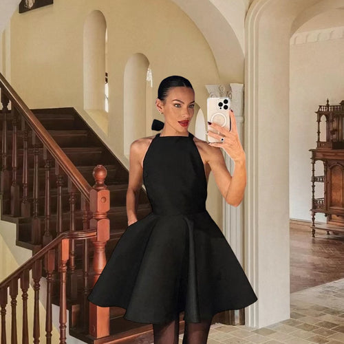 Damen Verspieltes Cocktailkleid mit schwingendem Rock und offenem Rückenausschnitt R&B