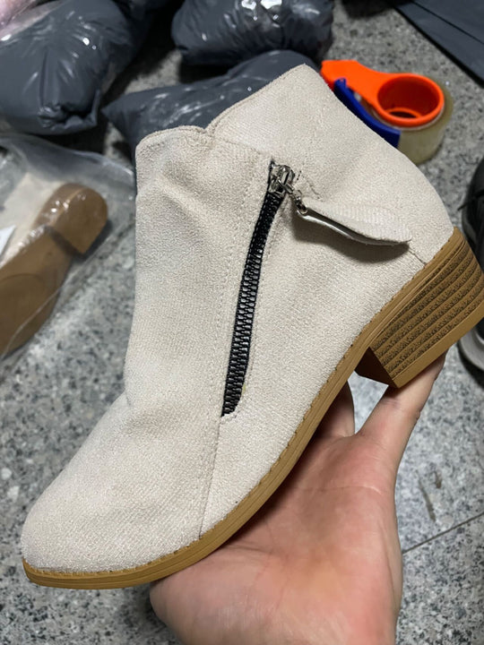 Damen elegante Stiefeletten mit modischer Reißverschluss-Applikation R&B