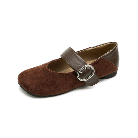 Damen Ballerinas mit modischem Leopardenmuster und eleganter Schnallenapplikation R&B
