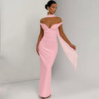 Damen Elegantes Abendkleid mit schulterfreier Drapierung R&B