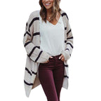 Damen Grobstrickpullover mit lässigen Streifen und weit geschnittenem Design R&B